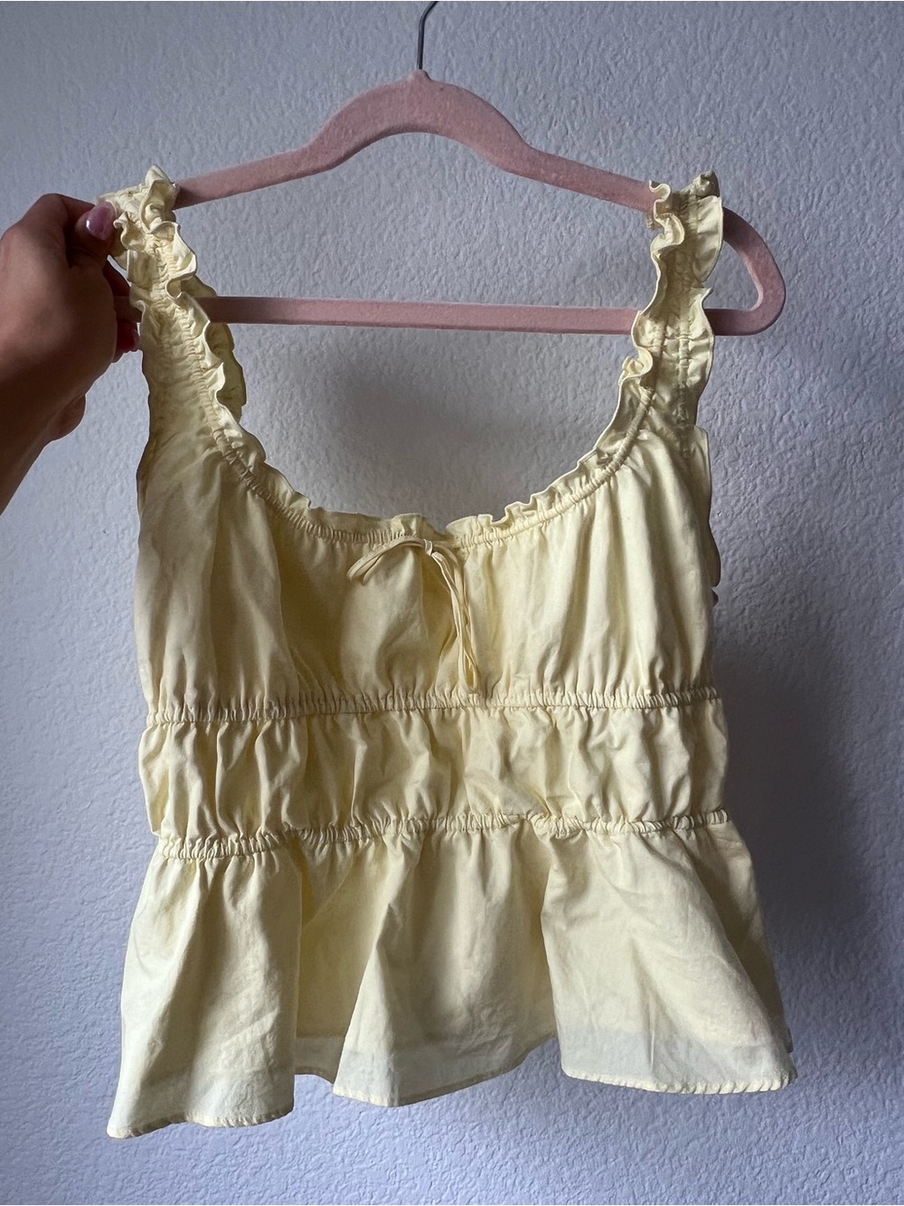 Sunday Best yellow ruffle top